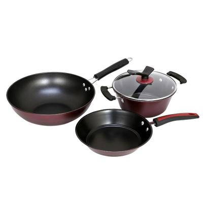 China Mirror Finished Non Stick Cookware Set Food Grade Stainless Steel With Handle for sale