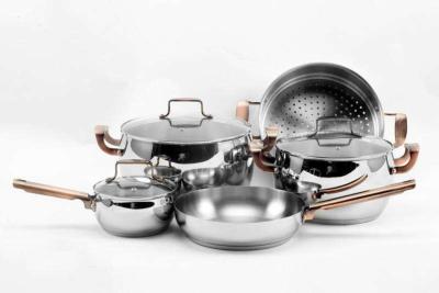 China Full Mirror Polished Non Stick Cookware Set Food Grade Ss410 ECO - Friendly for sale