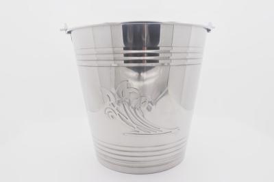 China 18L Clue bar 201 stainless steel cleaning tool metal pail durable ice bucket with handle for sale