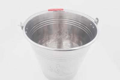 China 20L High quality new chinese 201#stainless steel water barrel fine polishing cleaning tool metal pail for sale