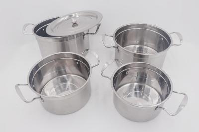 China 0.194cbm 4pcs Induction Stainless Steel Stock Pot With Lid for sale