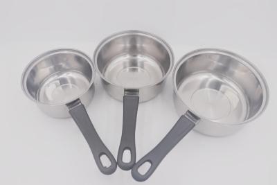 China 3pcs Cookware Nonstick Cooking Pot Stainless Steel Sauce Pan for sale