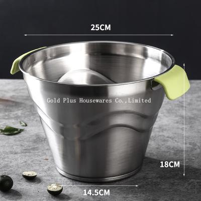 China Tapa de acero inoxidable de encargo del hotel 623g Pail Bar Cooler With Stand en venta