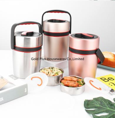 China ECO friendly stainless steel vacuum bento lunch box high quality 2.2L multicolor food warmer for sale