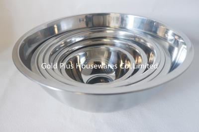 Chine miroir profond de bassin de soupe à ustensile de cuisine de 24cm polissant saladier rond de l'acier inoxydable 201 à vendre