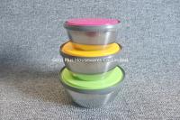 China cuenco de ensalada de acero inoxidable 6pcs con la cubierta de lacre multifuncional en venta