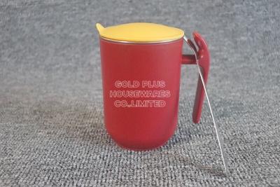 China Straight Drinkware PP Plastic Double Layer Insulated Milk Cup Stainless Steel for sale