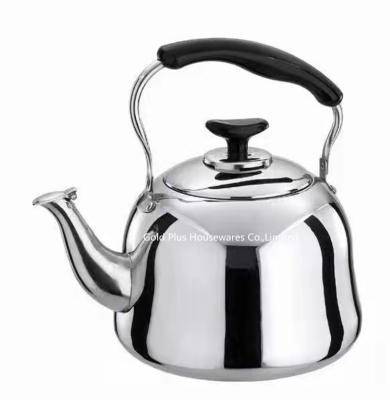 China accesorios pulidos brillantes de acero inoxidables de la cocina del pote del agua de la caldera de té que silban 5L en venta