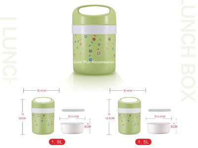 Chine 1.9L badine le pot de pot de soupe isolé par vide à gamelle d'acier inoxydable de flacon de nourriture avec le modèle de fleurs à vendre