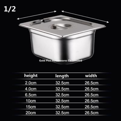 China 4cm Höhe schlagen halbe Größen-Metallessenstablette Oven Containers Anti Jams GN mit Schutzabdeckung zu verkaufen