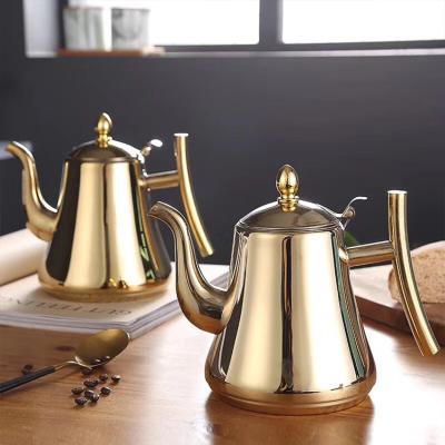 China Restaurant Frothing Pitcher Stainless Steel Tea Kettle Travel Gooseneck Milk Pot for sale