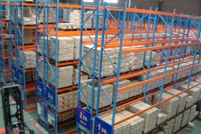 China Depth 500mm-2400mm Selective Pallet Racking Orange Warehouse Racking Solutions for sale