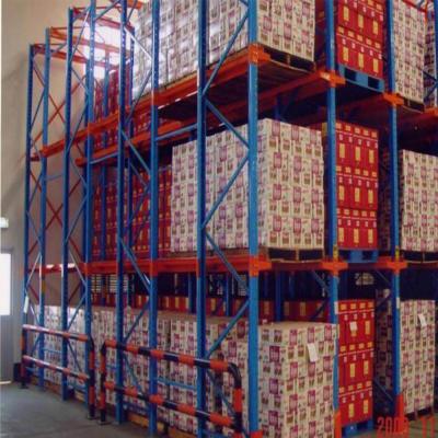 China Hoge dichtheid palletrek planken Ral kleur dubbele diepe palletrekken Te koop