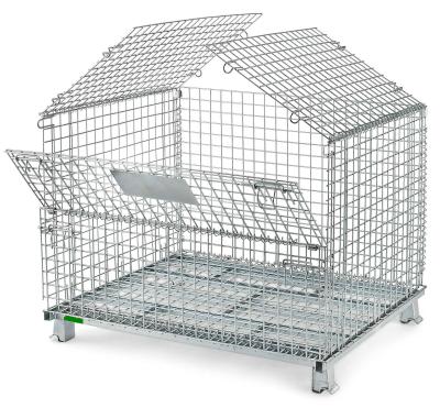 China 700kgs 800kgs Q235 Mesh Storage Cage Stackable Mesh Security Cage for sale