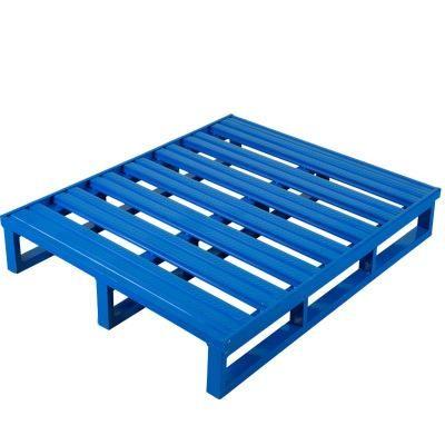 China Blue 4 Enter Way Stackable Steel Pallets 1000kg Metal Stacking Pallets for sale