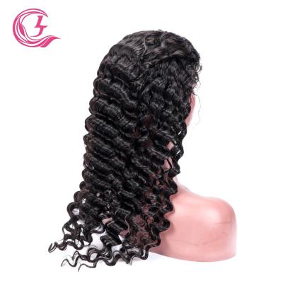 China Korean Hd Pre Plucked Bleached Deep Wave 26In Knots Wholesale Deep Water Wave 5*5 Thin Pineapple Curl Lace Closure Wigs For Woman for sale