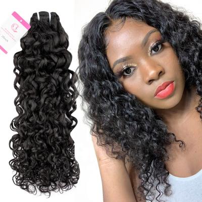 China 100% Virgin Remy French Wave Women Raw Hair Weft Extensions Bundles Best Quality 4-FW Natural Black Color for sale