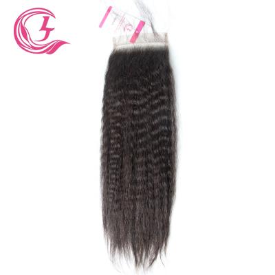 China Can be complexion & ironed & & Bleached Yaki Straight 4X4 Closure Natural Black Color 130 Density Virgin Hair For Middle High Market CLJhair Buildup for sale