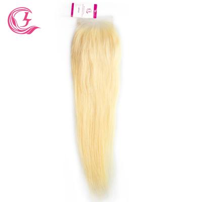 China Can be complexion & ironed & & Bleached Unprocessed Raw Hair 613blonde4X4 Straight Closure 130 Density For Middle High Market for sale