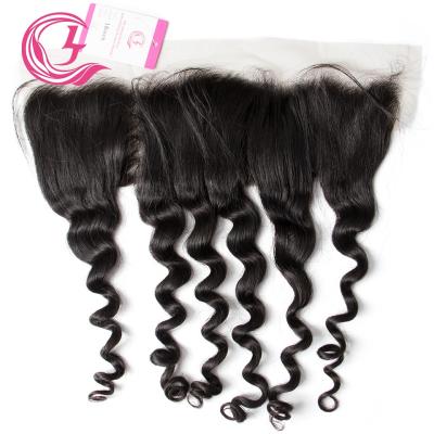 China Can be complexion & ironed & & Loose Curly Frontal Natural Black Color 130 Density 13X4 Bleached Unprocessed Raw Hair For High Medium Hair CLJ Market for sale