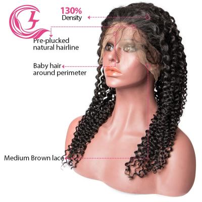 China Wholesale Brazilian Kinky Curly Hair Gluless Pre Plucked Short 150% Density 30 Inch 13X4 Afro Curly Curly Lace Front Wig for sale