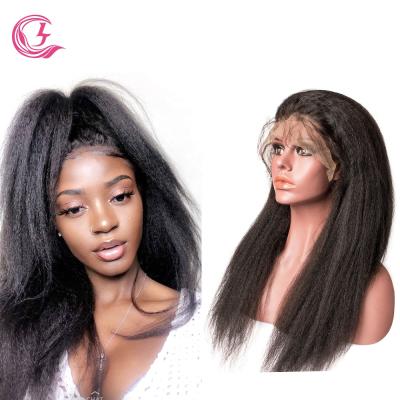 China Mangolian Virgin Hair Curly Straight Wig Mixed Brown Grade 9A Cuticle Pre Plucked Yaki Swis Curly Straight Lace Front Wigs 28 Inches for sale