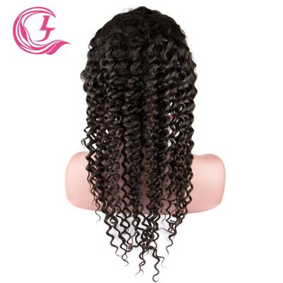 China CLJhair 100% Human Hair Full Lace Wig 130% Original Brazilian Raw Medium Brown Deep Wave Human Hair Braided Wig for sale