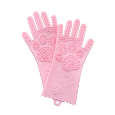 China Viable Pet Wash Grooming Tools Dog Cat Massage Shower Sprayer Hair Remover Brush Glove Silicone Pet Bath Grooming Glove for sale