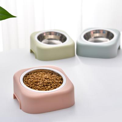 China Sustainable Slow Feeder Dog Water Food Bowl Single Stainless Steel Bowl For Pets for sale