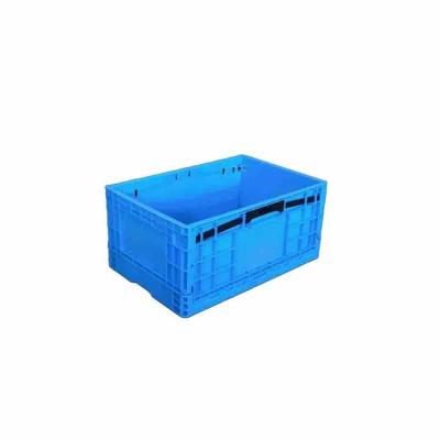 China Durable Stack And Strong Box Top Grade Nest Shape Blue Color Plastic Folding Vegetable Box For Logistics for sale