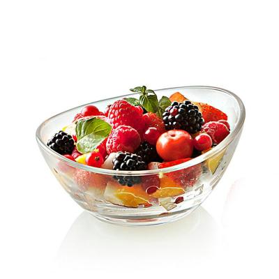 China Vegetable Bowl Art Decor Household Glass Large Fruit Dish Salad Bowl Dessert Bowl Ingot Type for sale