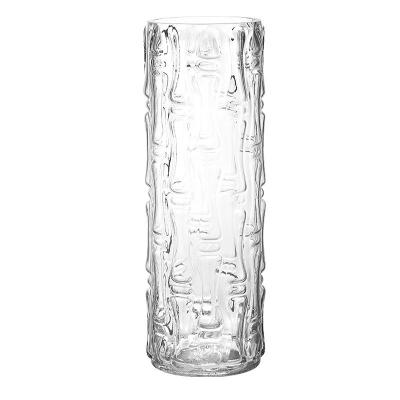 China Wholesale Straight Cylindrical Original Supply Bamboo Flower Arrangement Household Art Decor Vase Glass Transparent Large for sale