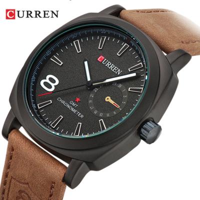 China Date CURREN 8139 Brand Automatic Luxury Quartz Watch Fashion Leather Wristwatches Reloj Masculino Mens Watches for sale