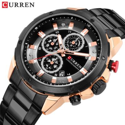 China New CURREN Brand Automatic Date Mens Luxury Fashion Casual Sports Watches Male Quartz Stainless Steel Band Wristwatch Male Clock Reloj Hombres for sale