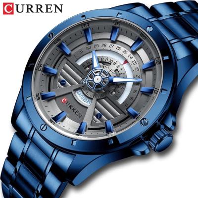 China Automatic date watches CURREN 8381 fashion quartz stainless steel watch male creative date and week clock wristwatch men 2020 NEW for sale