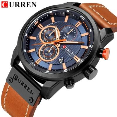 China Brand Automatic Luxury Men's Date CURREN Analog-Digital Leather Sports Watches Army Quartz Watch Man Military Quartz Clock Relogio Masculino for sale