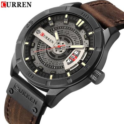 China CURREN brand automatic luxury casual men's date watch military sports watches men's quartz date clock man leather wristwatch Relogio Masculino for sale