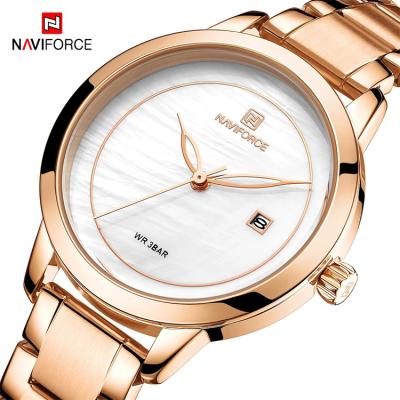 China NAVIFORCE 5008 Rose Gold Day/Date Quartz Wristwatches Ladies Brand Relogio Feminino Strap Top Female Clock Watch for sale