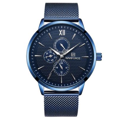 China NAVIFORCE 3003Top Day/Date Brand Watches Luxury Men Fashion Stainless Steel Watches Male Date Quartz Clock Sports Waterproof Wrist Watch for sale