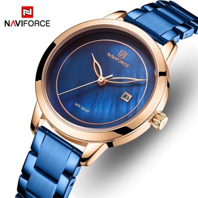 China Brand luxury clock watches NAVIFORCE 5008 steel day/date reloj ladies wristwatch fashion ladies quartz wrist watch women for sale