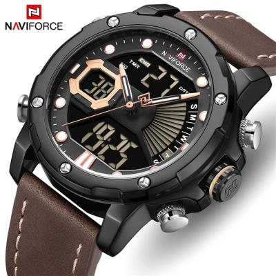 China Top Luxury Chronograph Brand NAVIFORCE Army Military Watch Led Digital Sports Leather Watches Relogio Masculino 9172 for sale