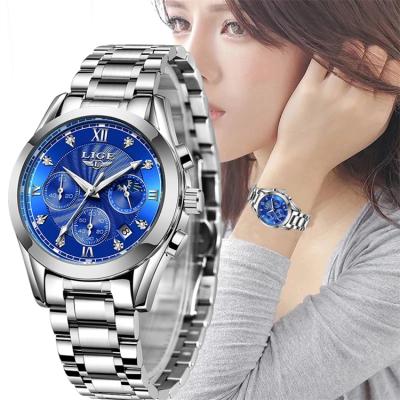 China 2021 New Fashion LIGE 8912 Waterproof Women Watches Ladies Creative Steel Bracelet Watches Female Waterproof Clocks Relogio Feminino for sale