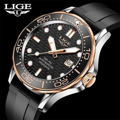 China Top Brand New LIGE 8936 Automatic Date Fashion Sports Men Watch Clock Silicone Strap Quartz Waterproof Luxury Wristwatches Relogio Masculino for sale