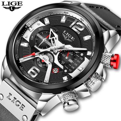 China LIGE 8917 Automatic Date Top Brand Sports Watch Luxury Men Fashion Automatic Calendar Leather Wrist Watch For Men Black Male Clock for sale