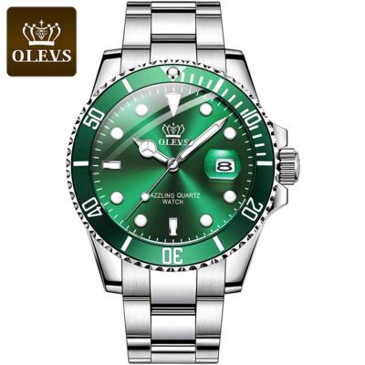 China Waterproof analog date OLEVS 5885 men's business fashion brand wristwatch stainless steel automatic strap quartz watch for men for sale