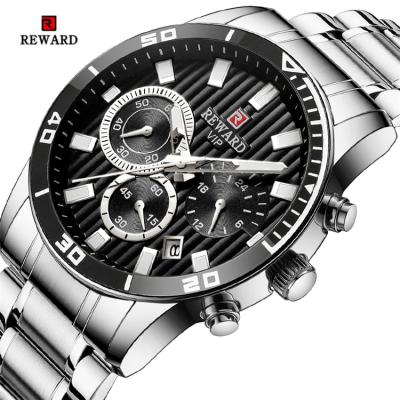 China Automatic Date REWARD RD81009M Military Sport Fashion Men Watch Quartz Wristwatches Clock Stainless Steel Band Good Quality Luxury Watch for sale