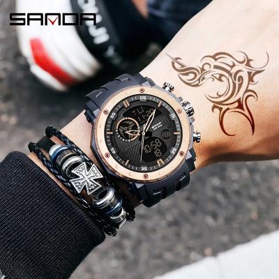 China New Alarm Sports Wristwatch Men Watches Famous Brand Military Wristwatch Army Dual Display Male Watch For Men Synchronize Hours Waterproof for sale