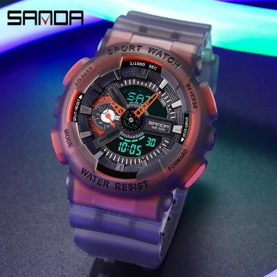 China Alarm SNADA New Men's Watch Sports Electronic Clock Ladies Fashion Dual Display Fluorescent Quartz Digital Waterproof Watch 3029 for sale