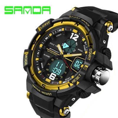 China Luxury Alarm SANDA Top Brand Sports Watch Fashion Military Watch Men Synchronize Male Waterproof Digital LED Watch Relogio Masculino for sale