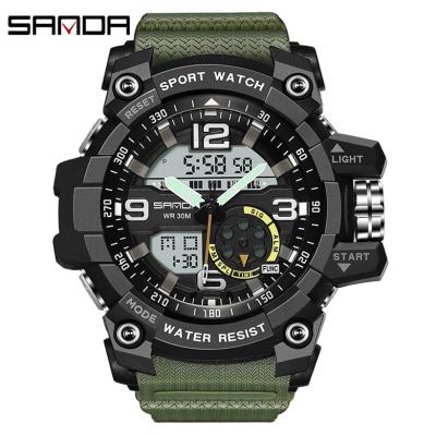 China Digital Luxury Watch Relogio Masculino Saat 759 Top Brand Digital Quartz Alarm SANDA Sport Watch Men Clock Male Male Wristwatches for sale